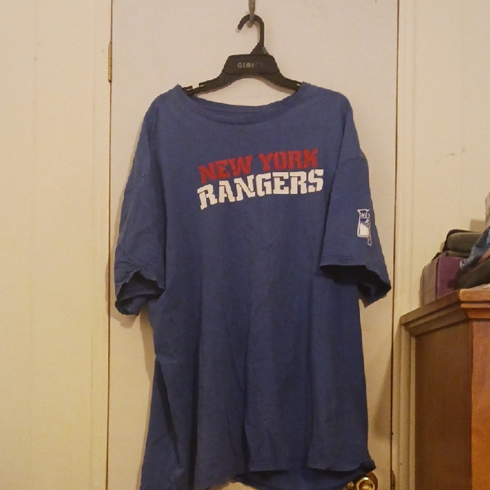 NHL New York Rangers Blue Tee with Red & White Logo